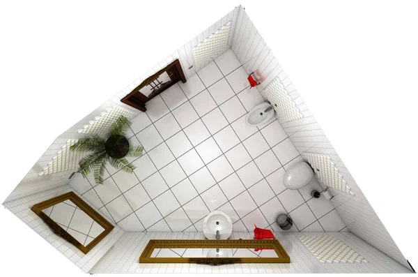 Visualização Interiores Residenciais Ilustração — Fotografia de Stock