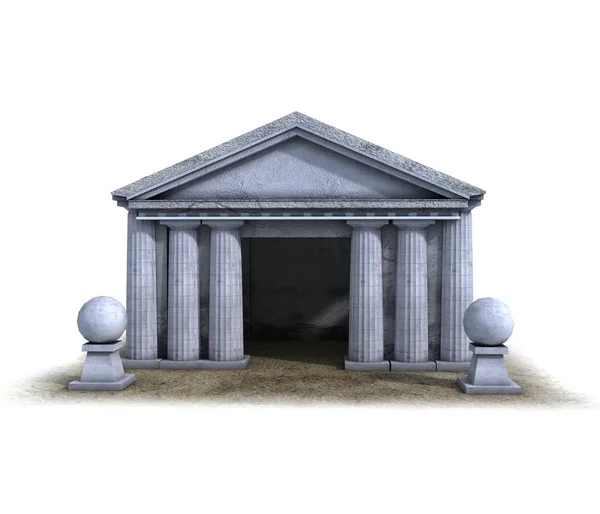 古代の家 中世の建物 3Dビジュアライゼーション イラスト — ストック写真