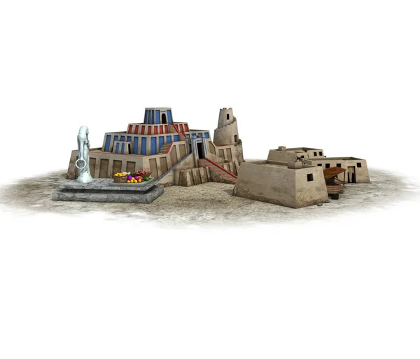 Starověký Dům Středověká Budova Vizualizace Ilustrace — Stock fotografie