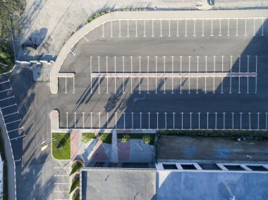 asfalt, otopark, yukarıdan görünümü