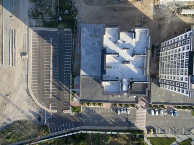 asfalt, otopark, yukarıdan görünümü