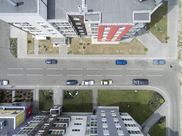 Asphalt, car parking, view from above