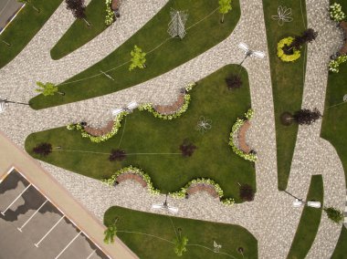 asfalt, otopark, yukarıdan görünümü