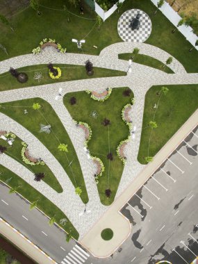 asfalt, otopark, yukarıdan görünümü