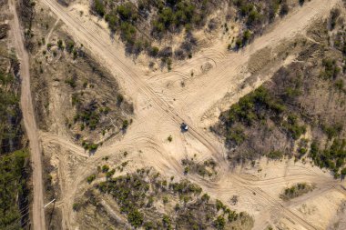 ülke yolu, yukarıdan görünüm