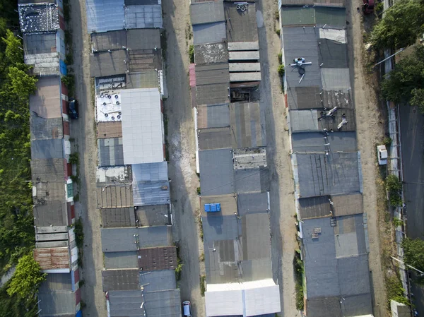 Dak Van Garages Uitzicht Vanaf Boven — Stockfoto