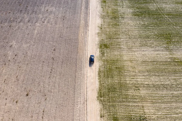 Carretera Campo Vista Desde Arriba —  Fotos de Stock