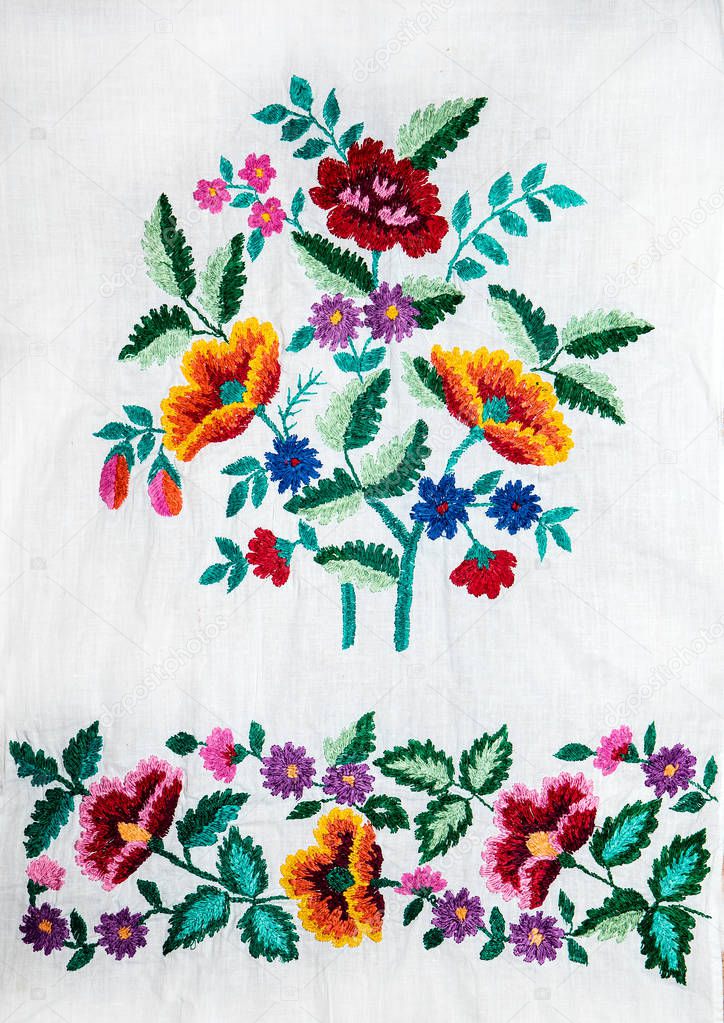 Handmade embroidery, folk arts and crafts