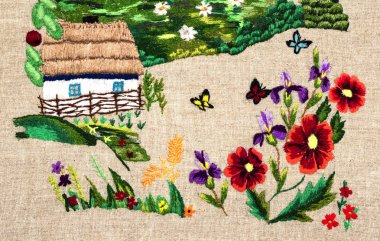 El yapımı nakış, halk sanatı ve el işi.