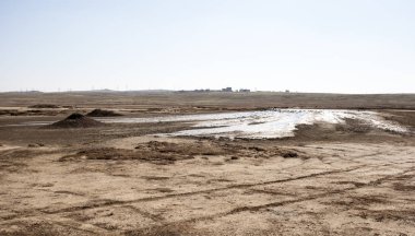 çamur yanardağı, peyzaj, seçici odak