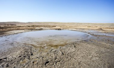 çamur yanardağı, peyzaj, seçici odak