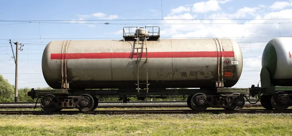 铁路油罐车 选择性聚焦 — 图库照片