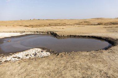 çamur yanardağı, peyzaj, seçici odak