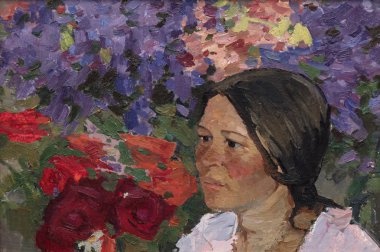 Yağlı boya, renkli arkaplan