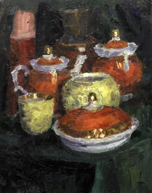 Yağlı boya, renkli arkaplan