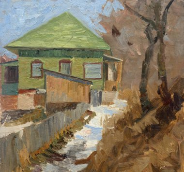 Yağlı boya, renkli arkaplan