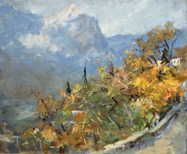 Yağlı boya, renkli arkaplan