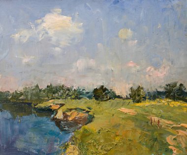 Yağlı boya, renkli arkaplan