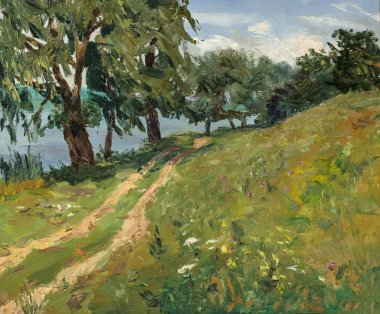 Yağlı boya, renkli arkaplan