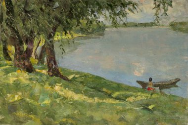 Yağlı boya, renkli arkaplan