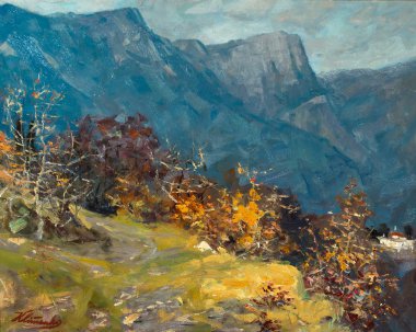 Yağlı boya, renkli arkaplan