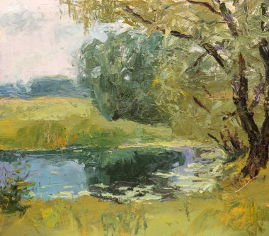 Yağlı boya, renkli arkaplan