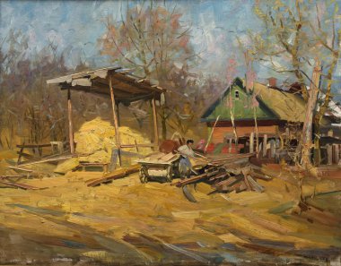 Yağlı boya, renkli arkaplan