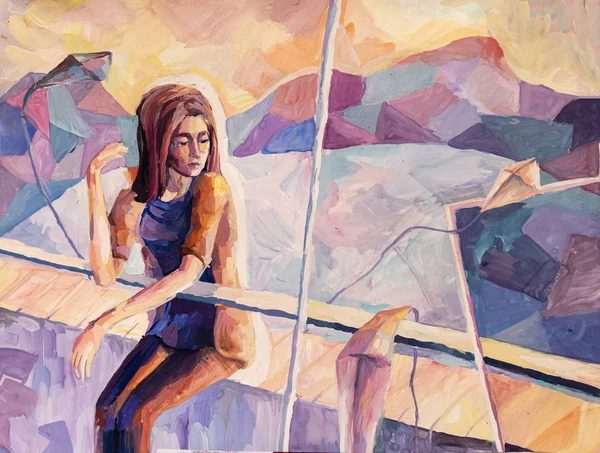 Yağlı boya, renkli arkaplan