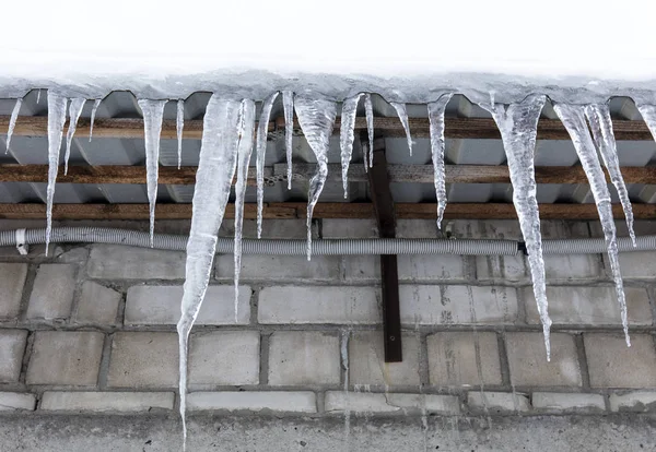 Icicle Frozen Water Selective Focus — Stock Photo, Image