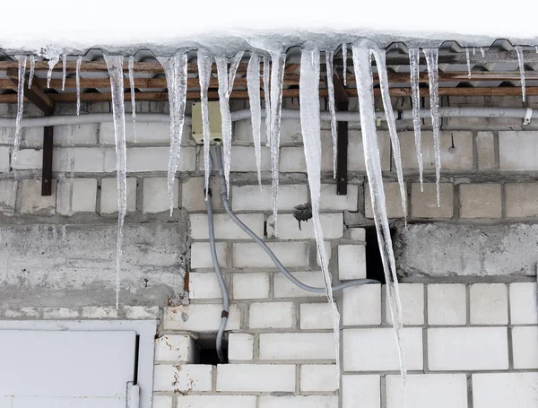 Icicle Frozen Water Selective Focus — Stock Photo, Image