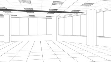 modern iç görselleştirme, 3 boyutlu illüstrasyon