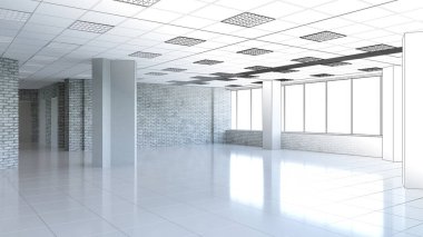 modern iç görselleştirme, 3 boyutlu illüstrasyon