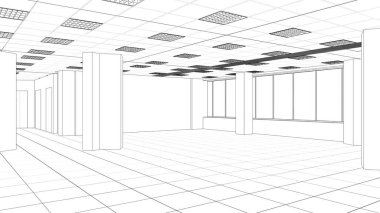 modern iç görselleştirme, 3 boyutlu illüstrasyon