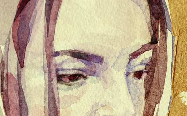 Молодая Женщина Рисует Глаза — стоковое фото