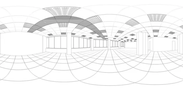 Visualização Interior Moderno Ilustração — Fotografia de Stock