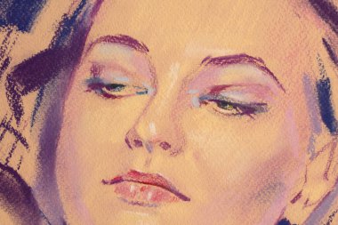 Yağlı boya kadın yüzü.