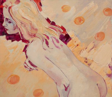 Çıplak kadının yağlı boyası.