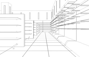 modern iç görselleştirme, 3 boyutlu illüstrasyon