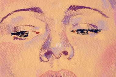 Yağlı boya kadın yüzü.