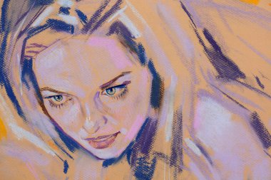 Yağlı boya kadın yüzü.