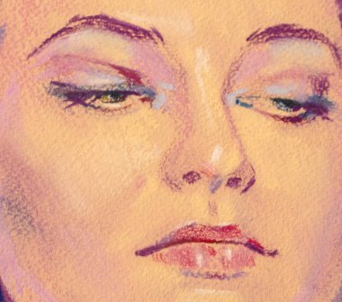 Yağlı boya kadın yüzü.