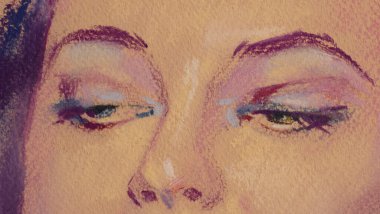 Yağlı boya kadın yüzü.