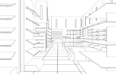 modern iç görselleştirme, 3 boyutlu illüstrasyon