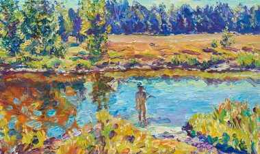 Yağlı boya, renkli arkaplan