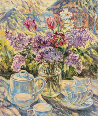 Yağlı boya, renkli arkaplan