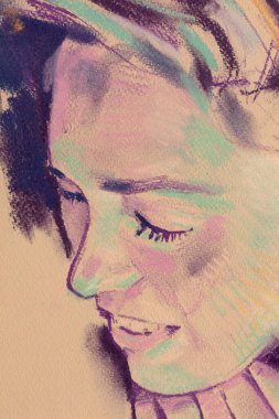 Yağlı boya kadın yüzü.