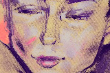 Yağlı boya kadın yüzü.