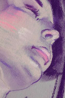 Yağlı boya kadın yüzü.