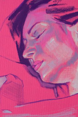 Yağlı boya kadın yüzü.