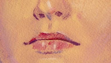 Yağlı boya kadın yüzü.